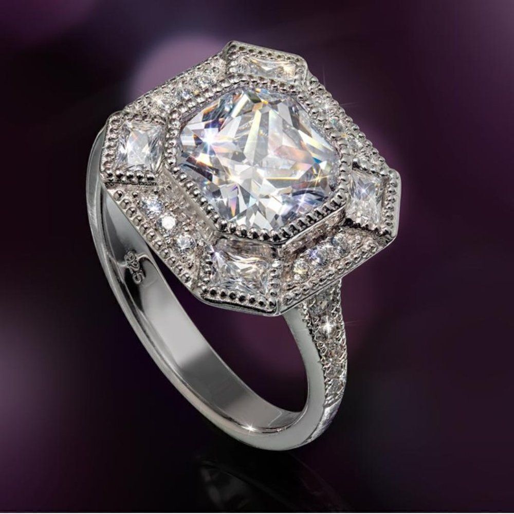 Stauer Classic Cushion Cut Ring Size 7